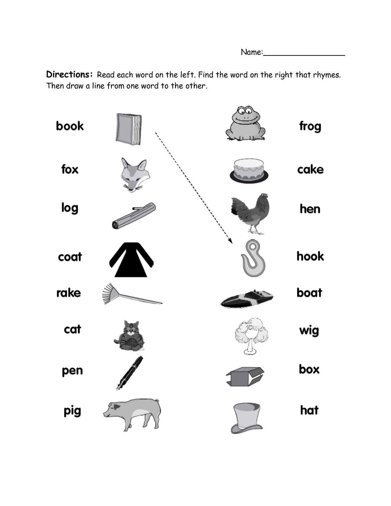 Rhyming Words Worksheet Image