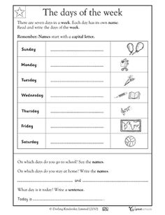 Spanish Days of the Week Worksheets Kindergarten Image