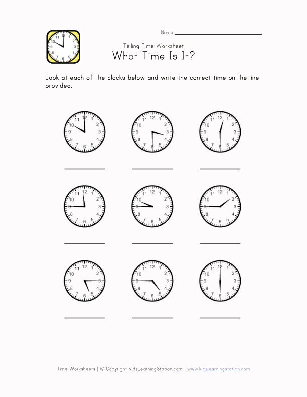 Teaching Telling Time Worksheets