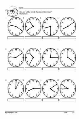 Telling Time Worksheets