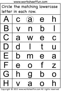 Upper and Lowercase Letters Worksheets