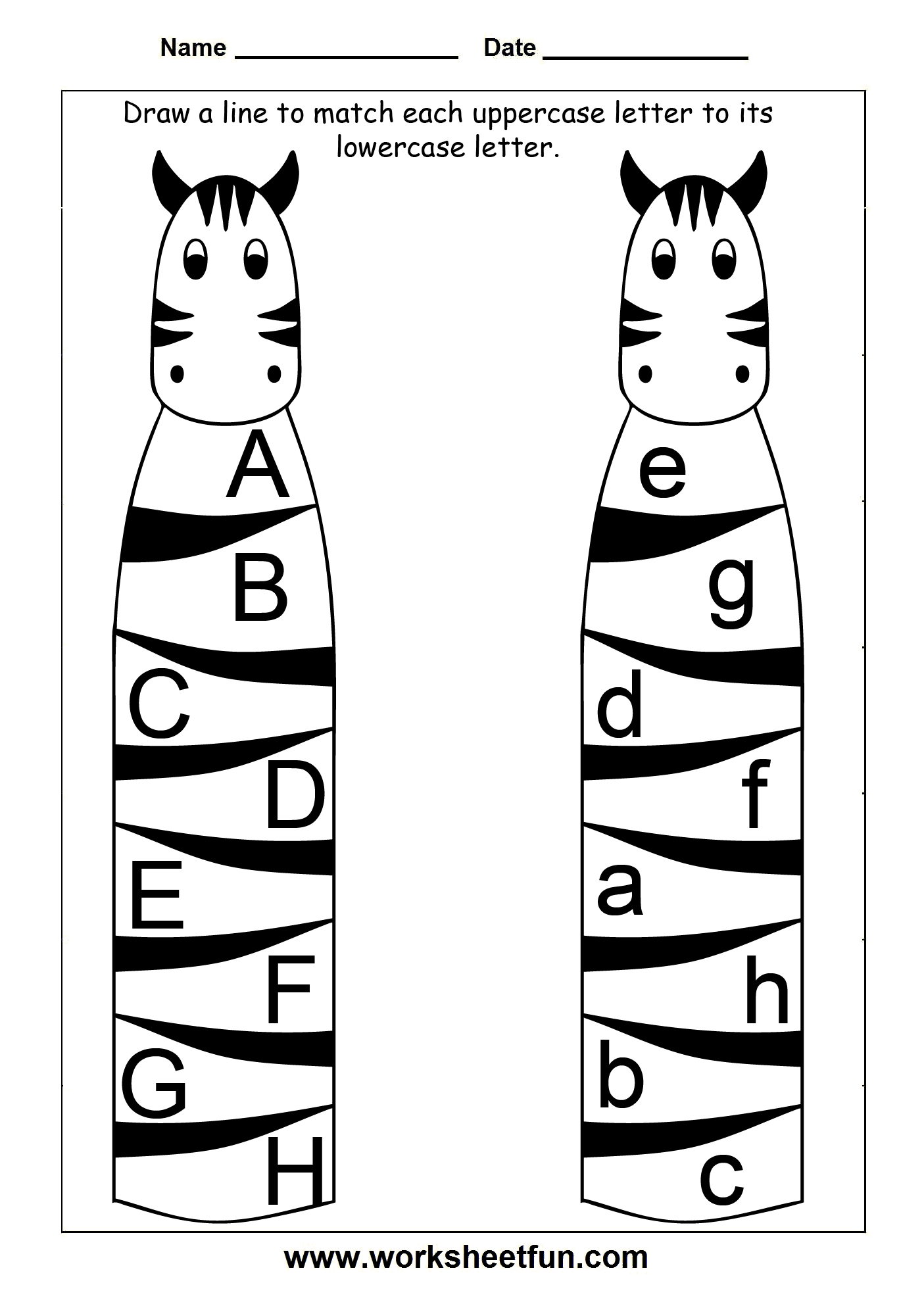 Uppercase and Lowercase Letters Worksheets