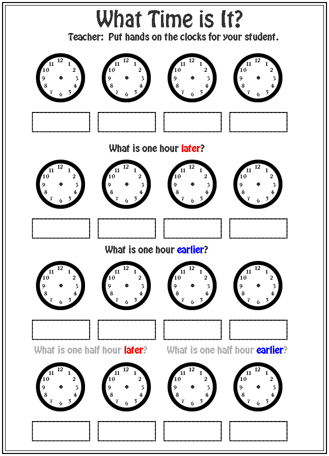 What Time Is It Clock Worksheets