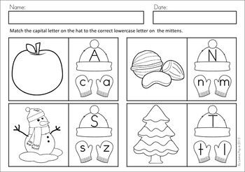 Winter Letter Matching Worksheet