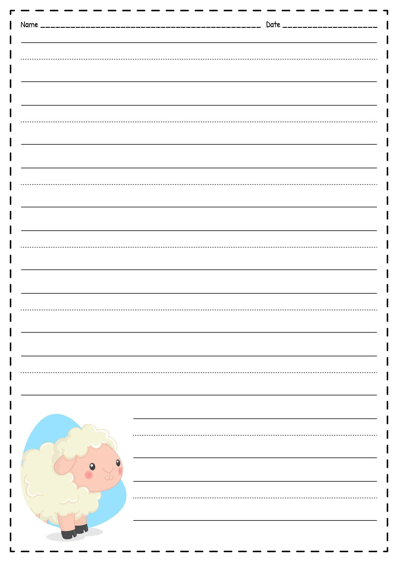 Blank Writing Paper for Kindergarten
