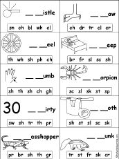 Blends and Digraphs Worksheets Image