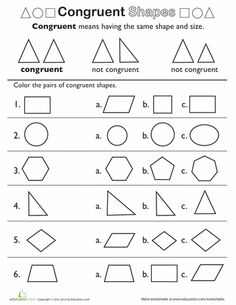 Congruent Shapes Worksheets 3rd Grade Image