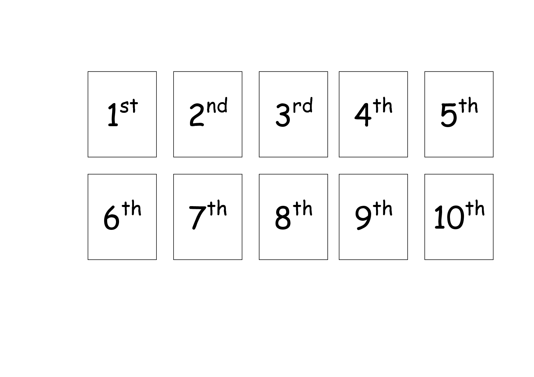 Ordinal Numbers First Second Third Worksheet