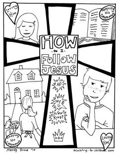 Following Jesus Coloring Page Image