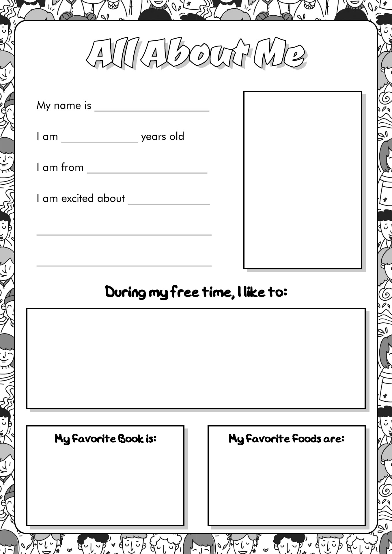 Free Get to Know Me Worksheet Middle School Image