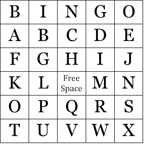 Free Printable Alphabet Bingo Cards Image