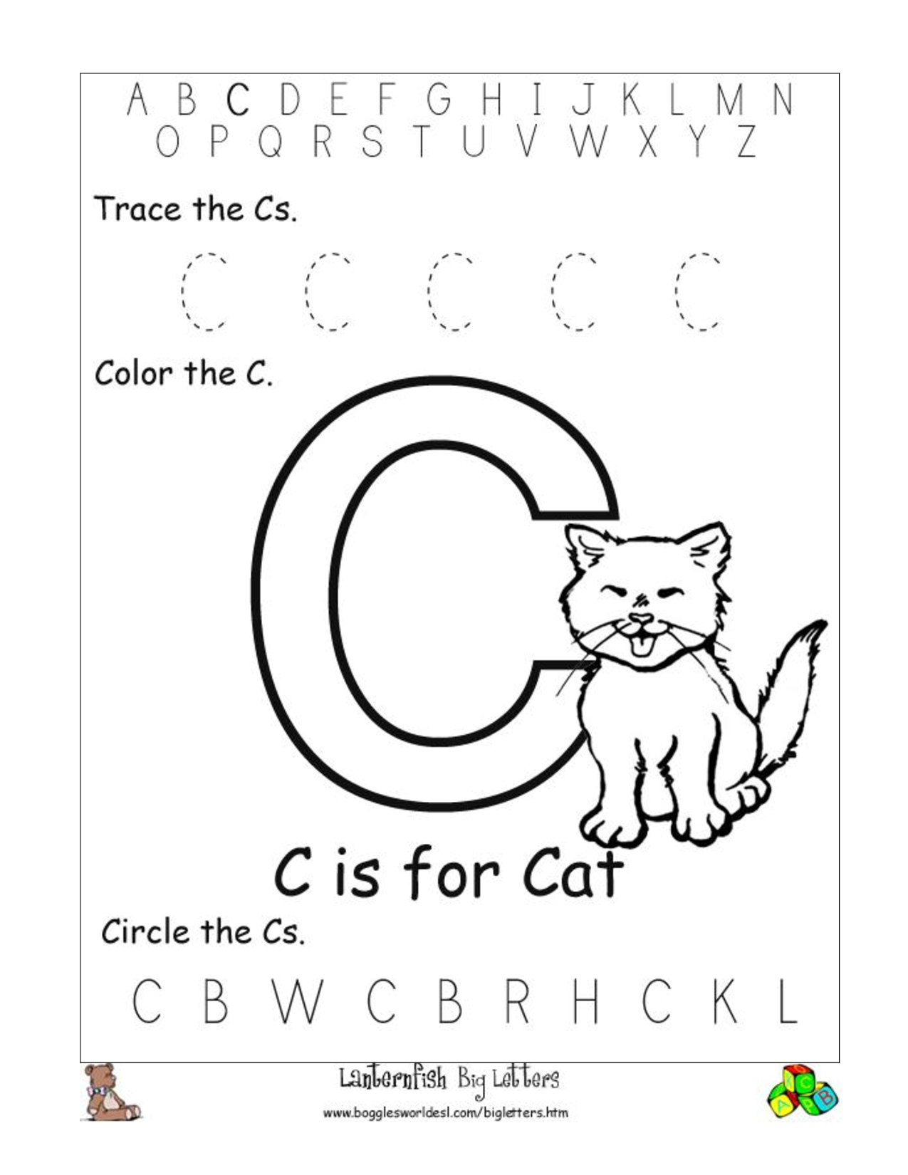 Free Printable Letter C Worksheets Image