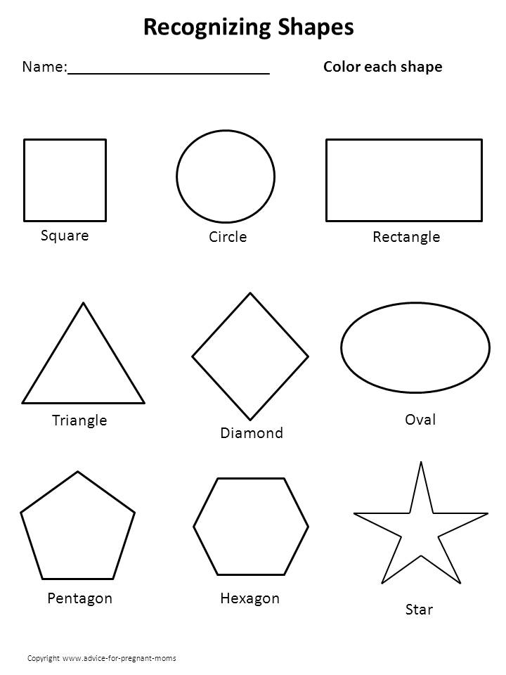 Identifying Shapes Worksheets Kindergarten