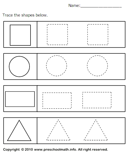 Free Printable Shape Tracing Worksheets