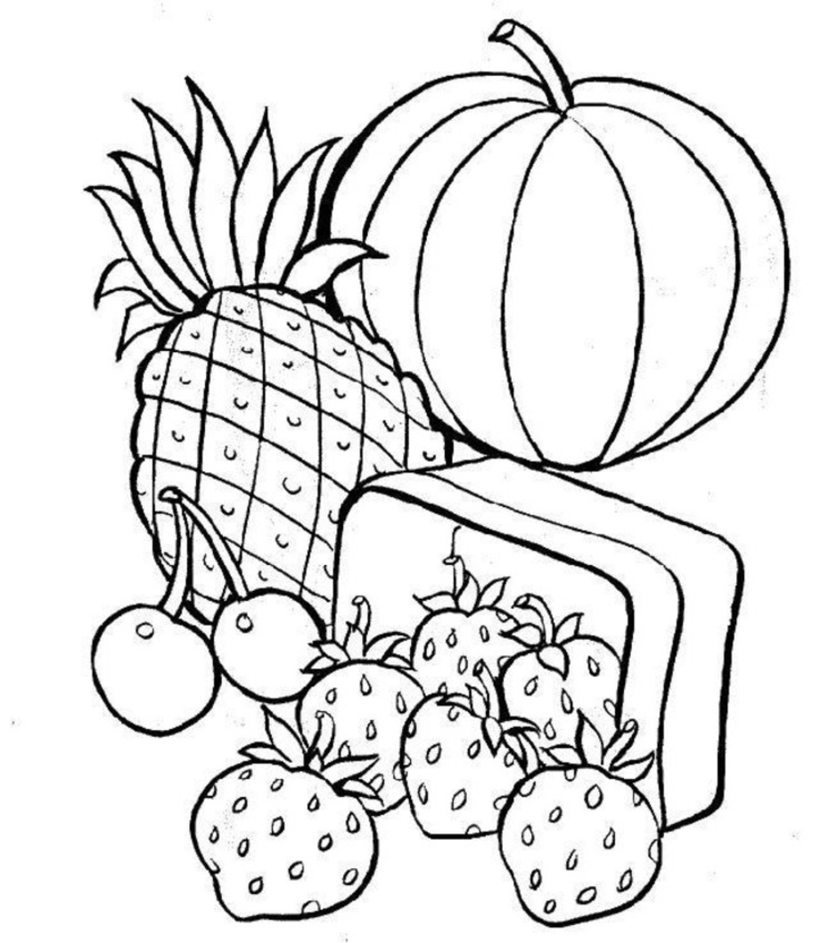 Healthy Food Coloring Pages Printable Image