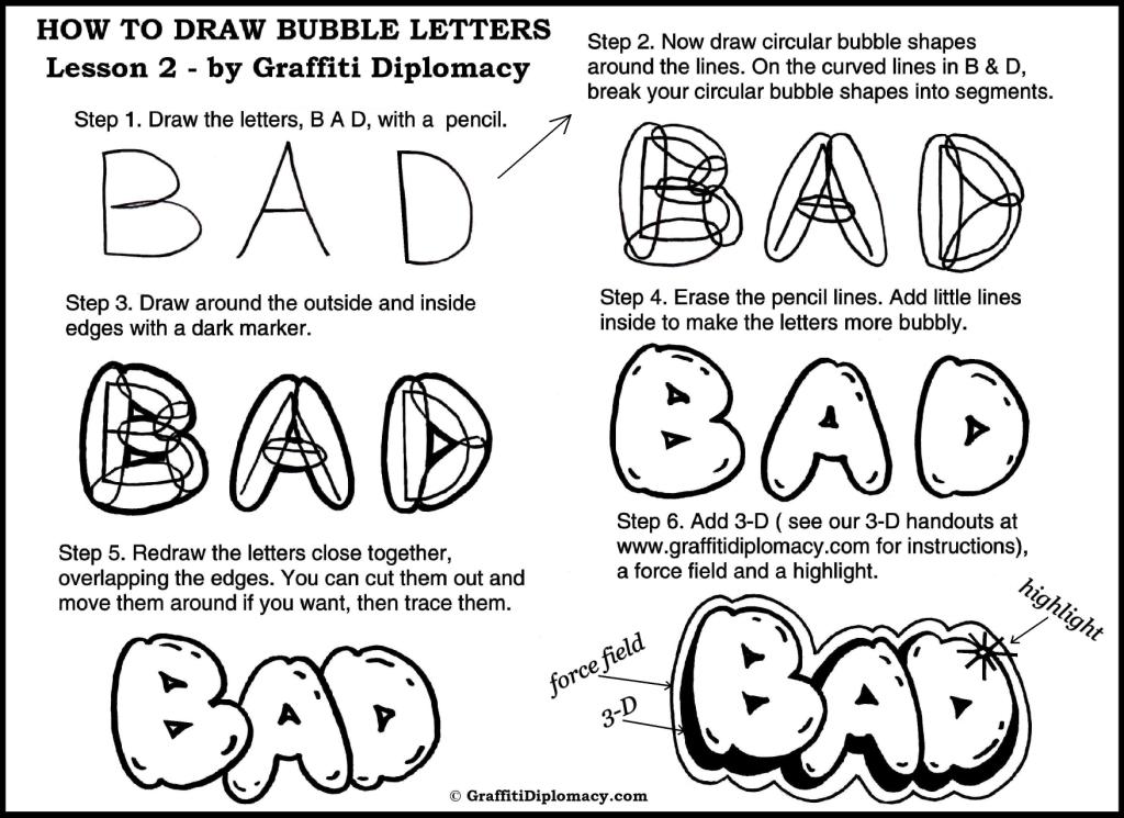 How to Draw Graffiti Bubble Letters Image