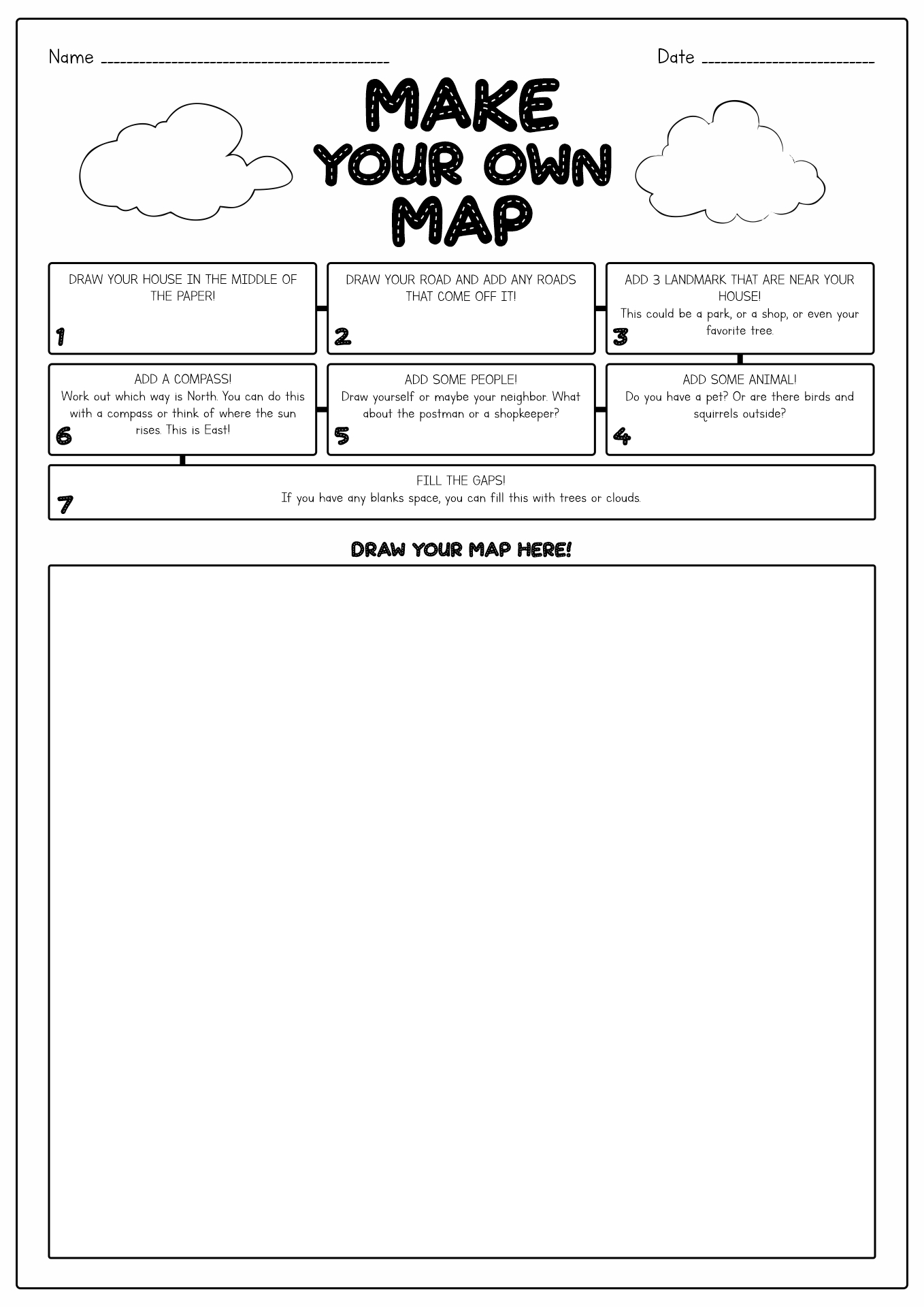 How to Make a Map Worksheets for Kids Image