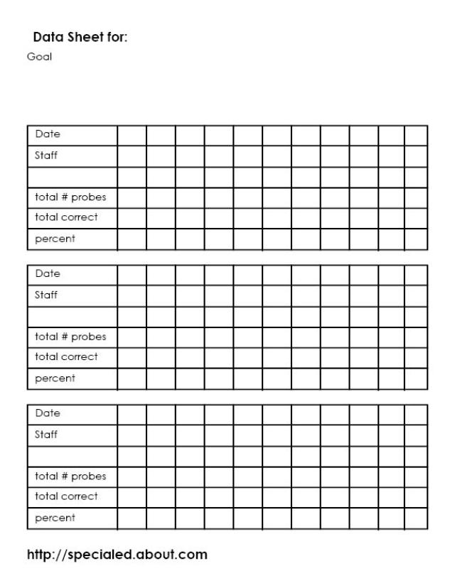 IEP Goals Data Collection Sheet Template Image