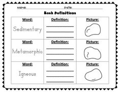 Igneous and Sedimentary Rock Worksheet Image