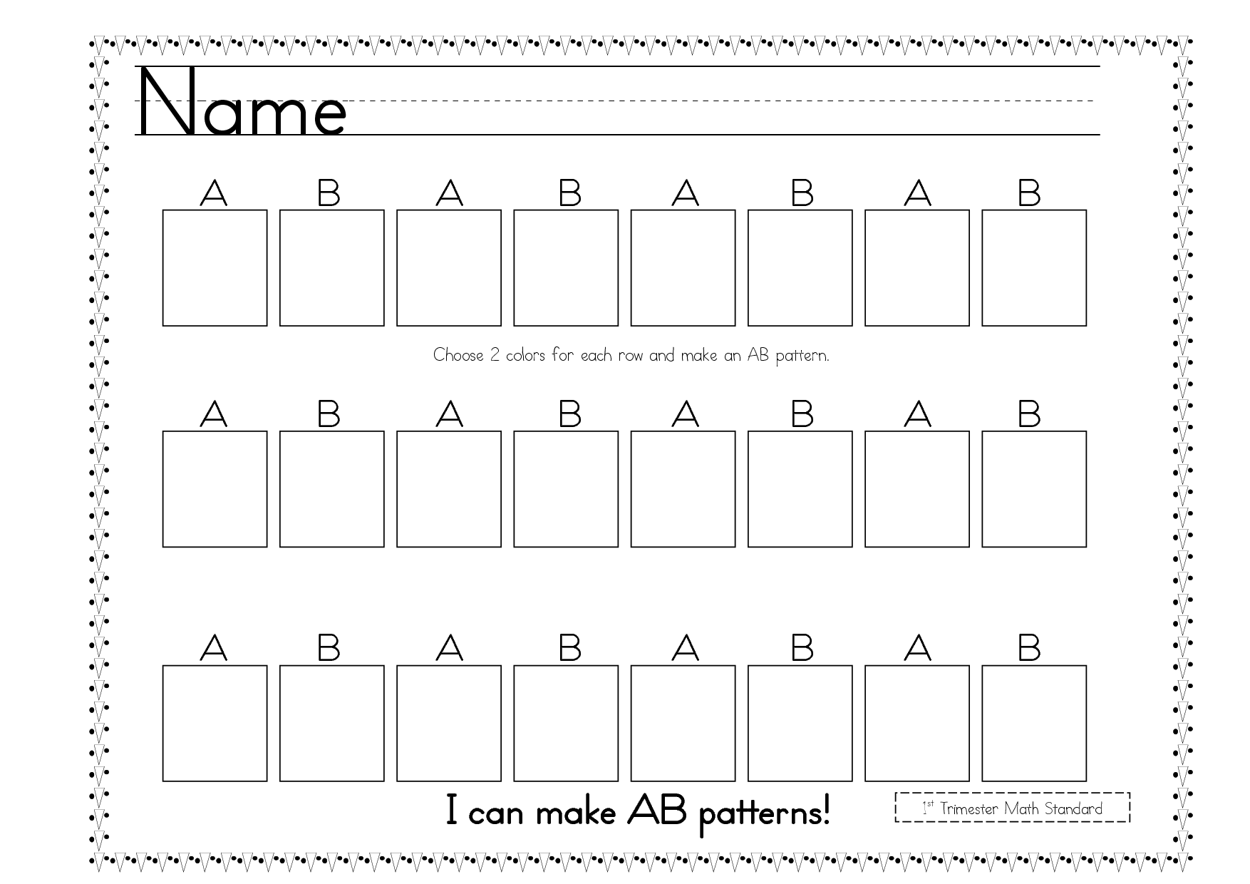 Kindergarten Cut and Paste Pattern Worksheets Image