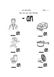 Kindergarten Word Family Worksheets Image