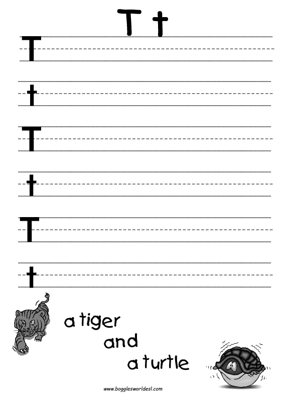 Letter T Worksheets Kindergarten Image