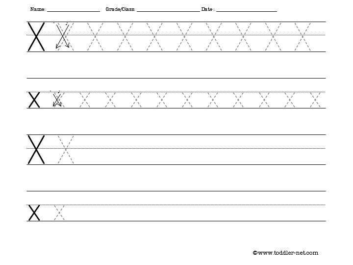 Letter X Tracing Worksheet Image
