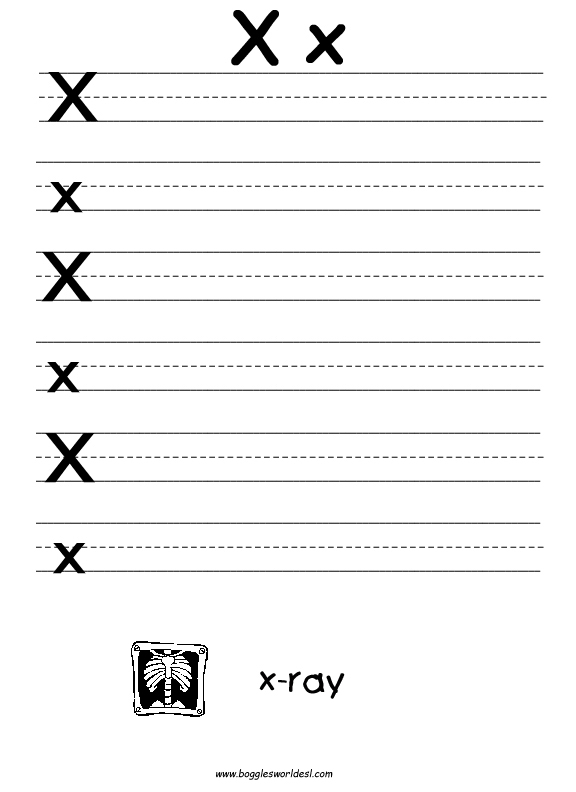 Letter X Writing Worksheets Image