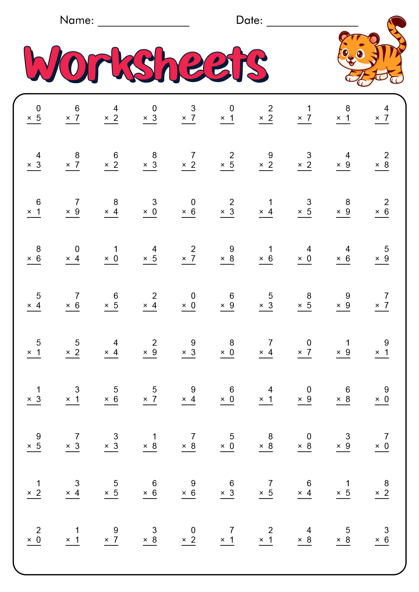 Math Multiplication Worksheets 3rd Grade Image