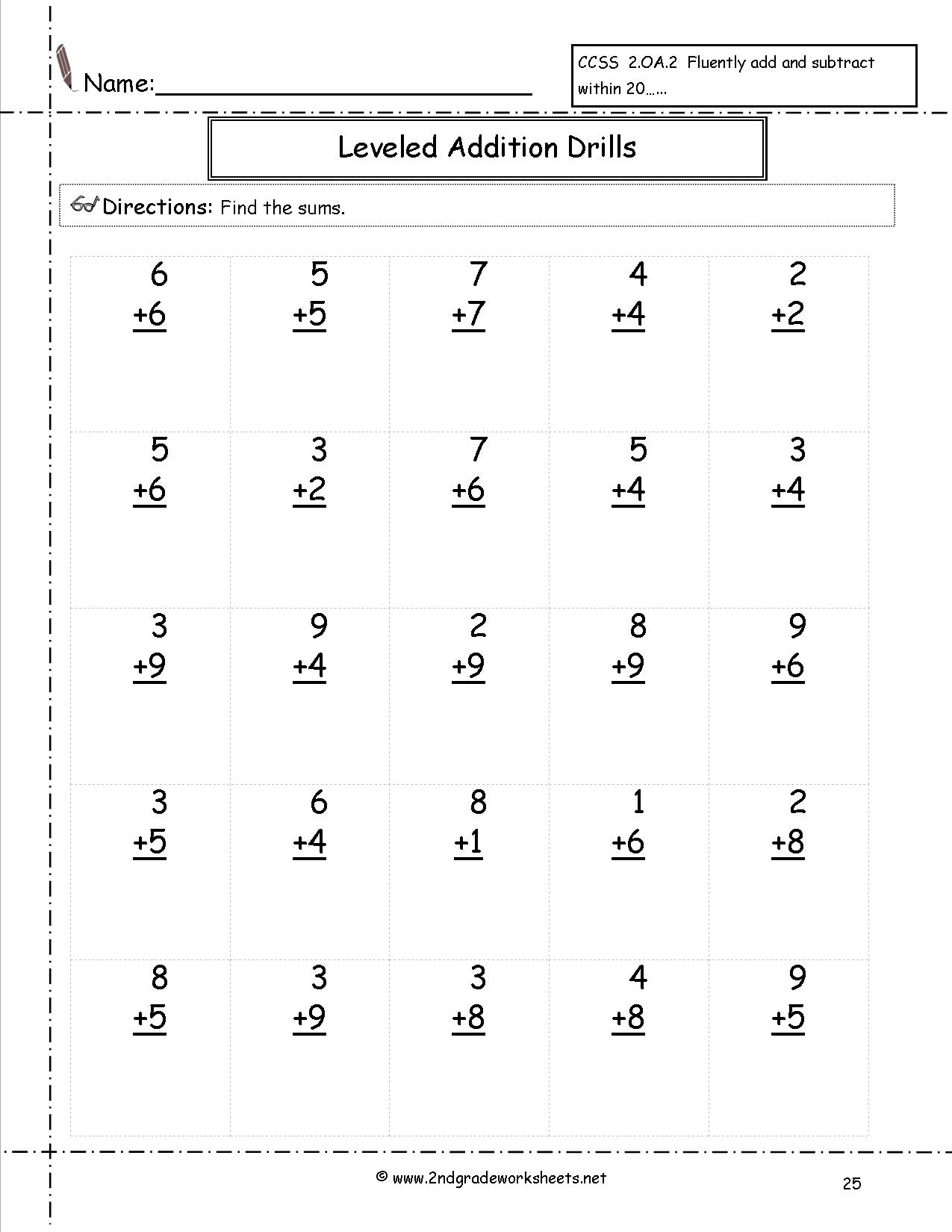 Math Second Worksheet 2nd Grade