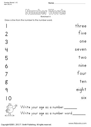 Number Words Worksheet 1 20 Image