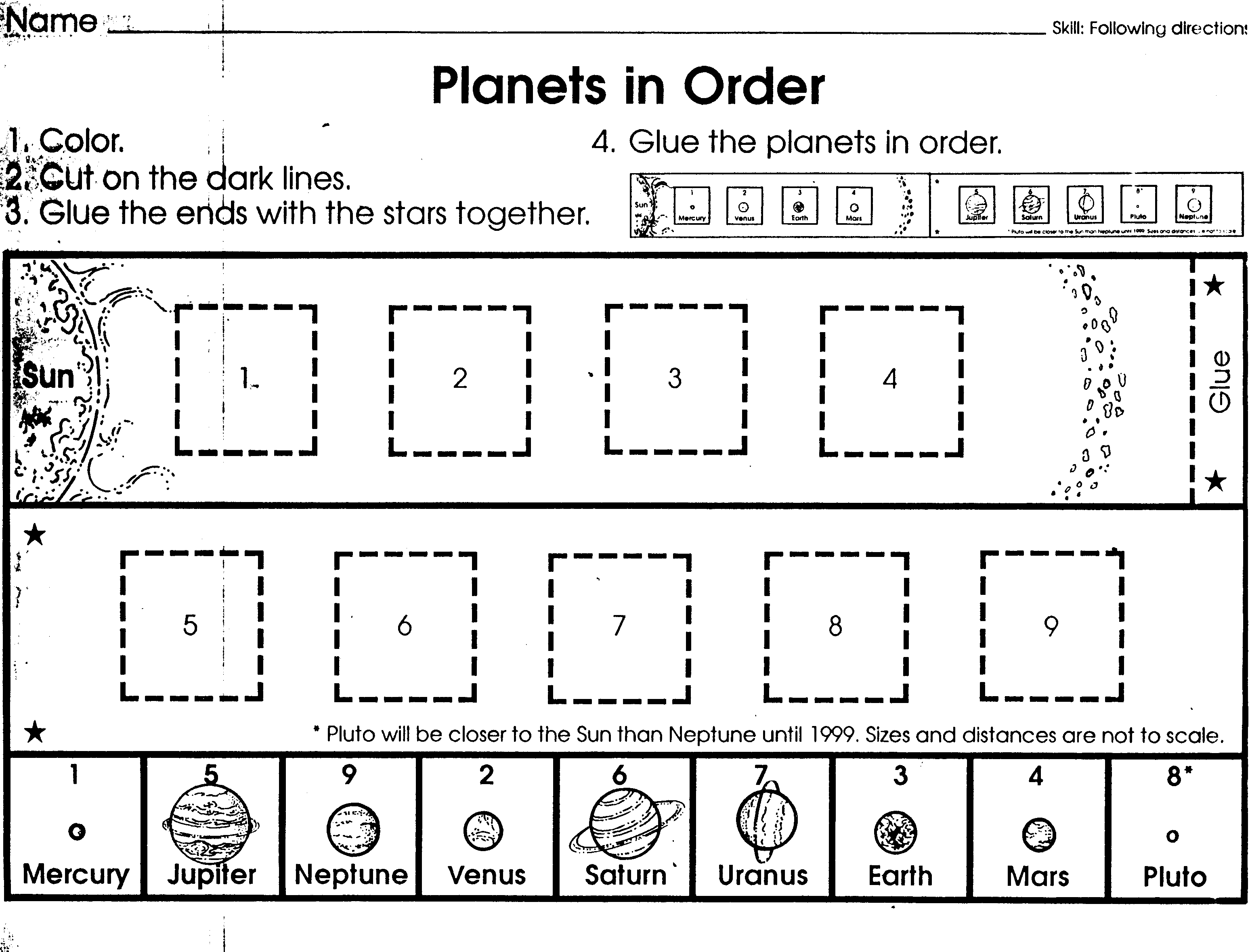 Planets Solar System Worksheets Image