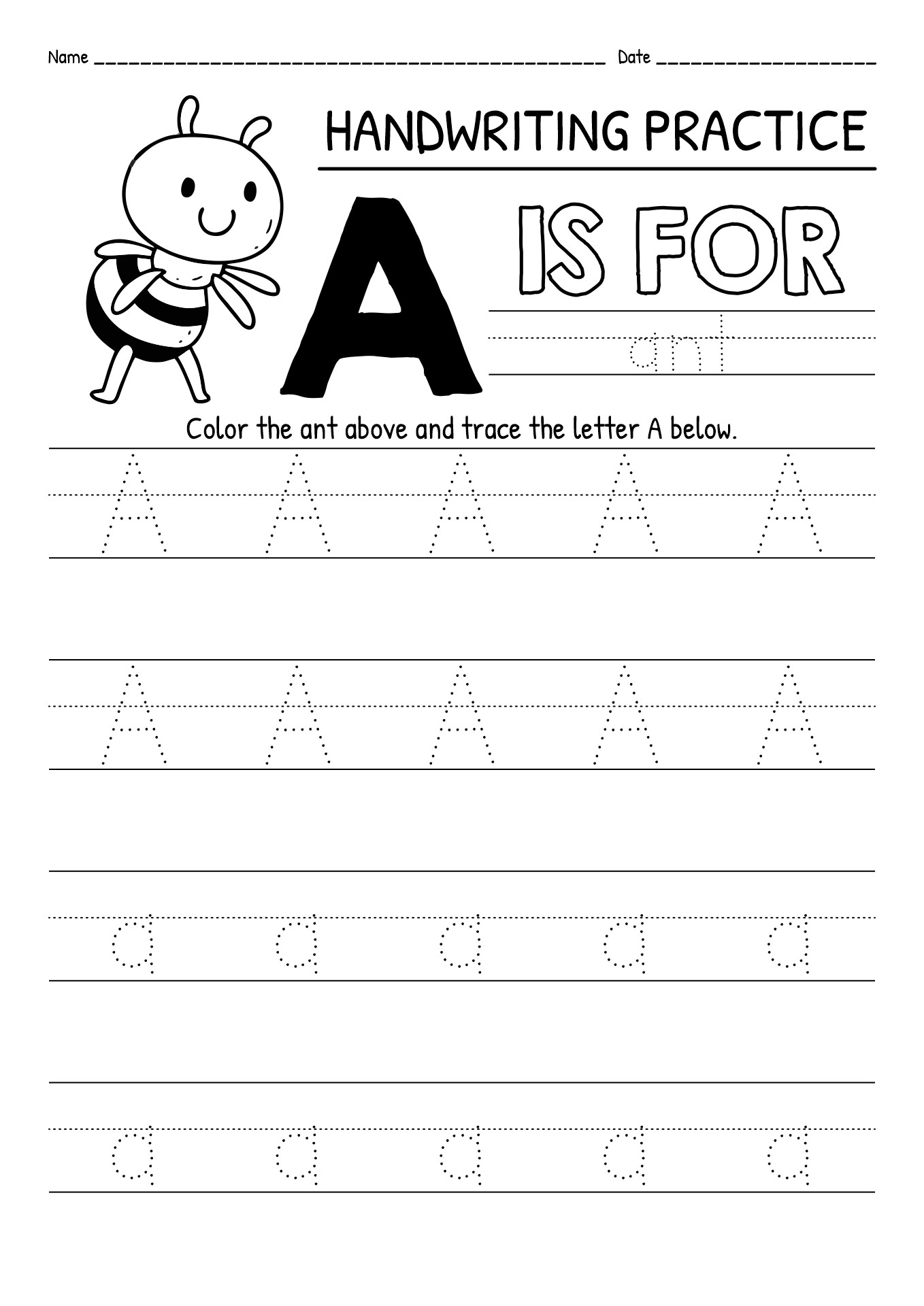 Preschool Letter Worksheets Printable