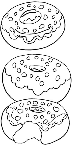 Printable Coloring Pages Food Donuts Image
