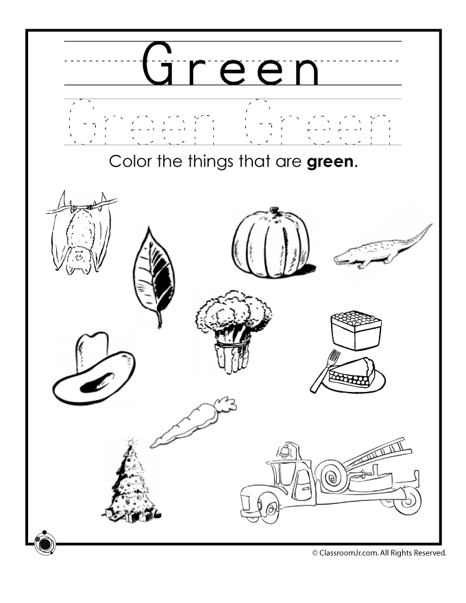 Printable Preschool Worksheets Color Green Image