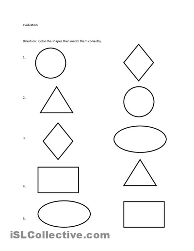 Printable Shape Matching Worksheets