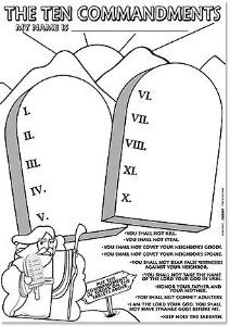 Ten Commandments Printable Worksheet Image