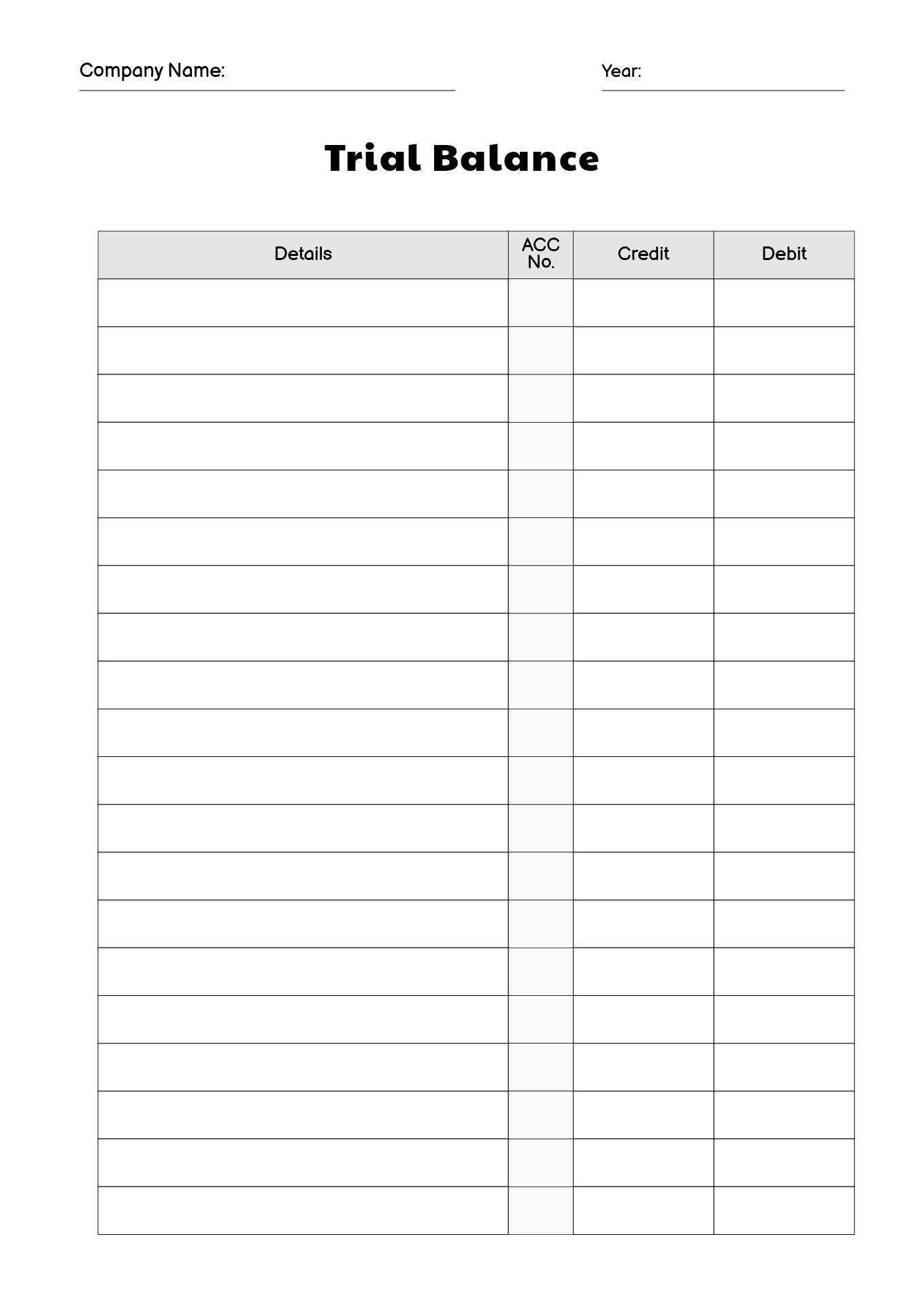 10 Accounting Trial Balance Worksheet Template Worksheeto