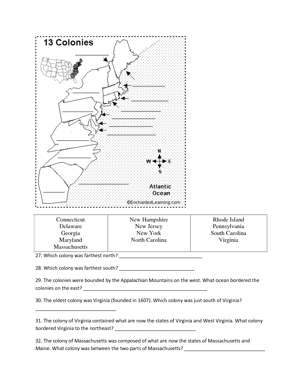 14 13 Colonies Worksheets Free PDF at