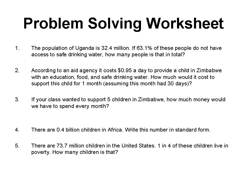 business problem solving worksheets