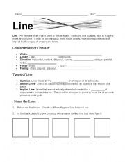 Elements of Art Line Worksheet Printable Image