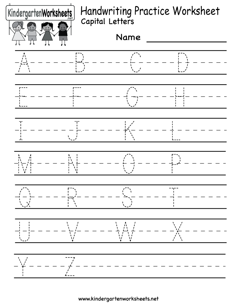 Free Printable Handwriting Practice Worksheet for Kindergarten