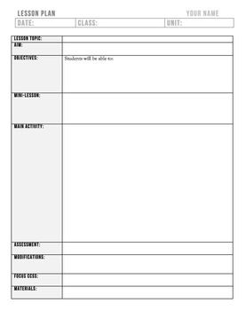 High School Lesson Plan Template Image