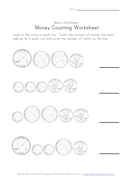 Worksheets Money Online