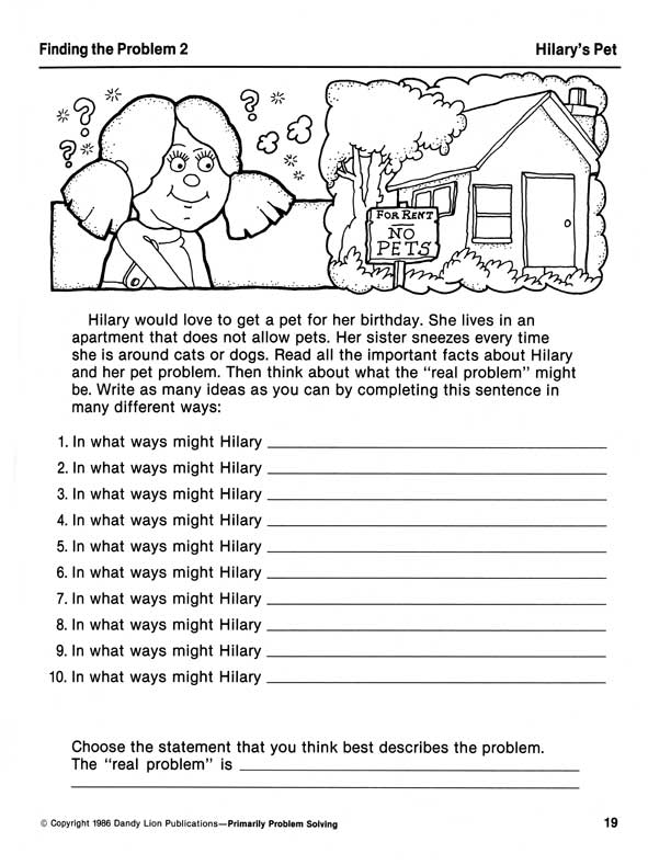 problem solving printable worksheets