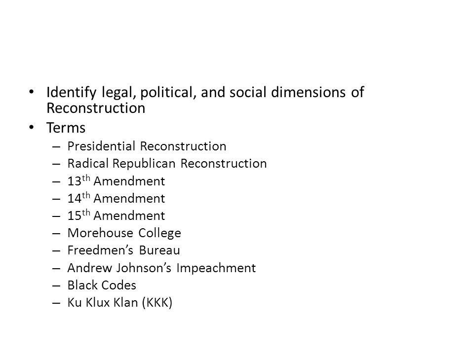 Reconstruction Amendments 13 14 15