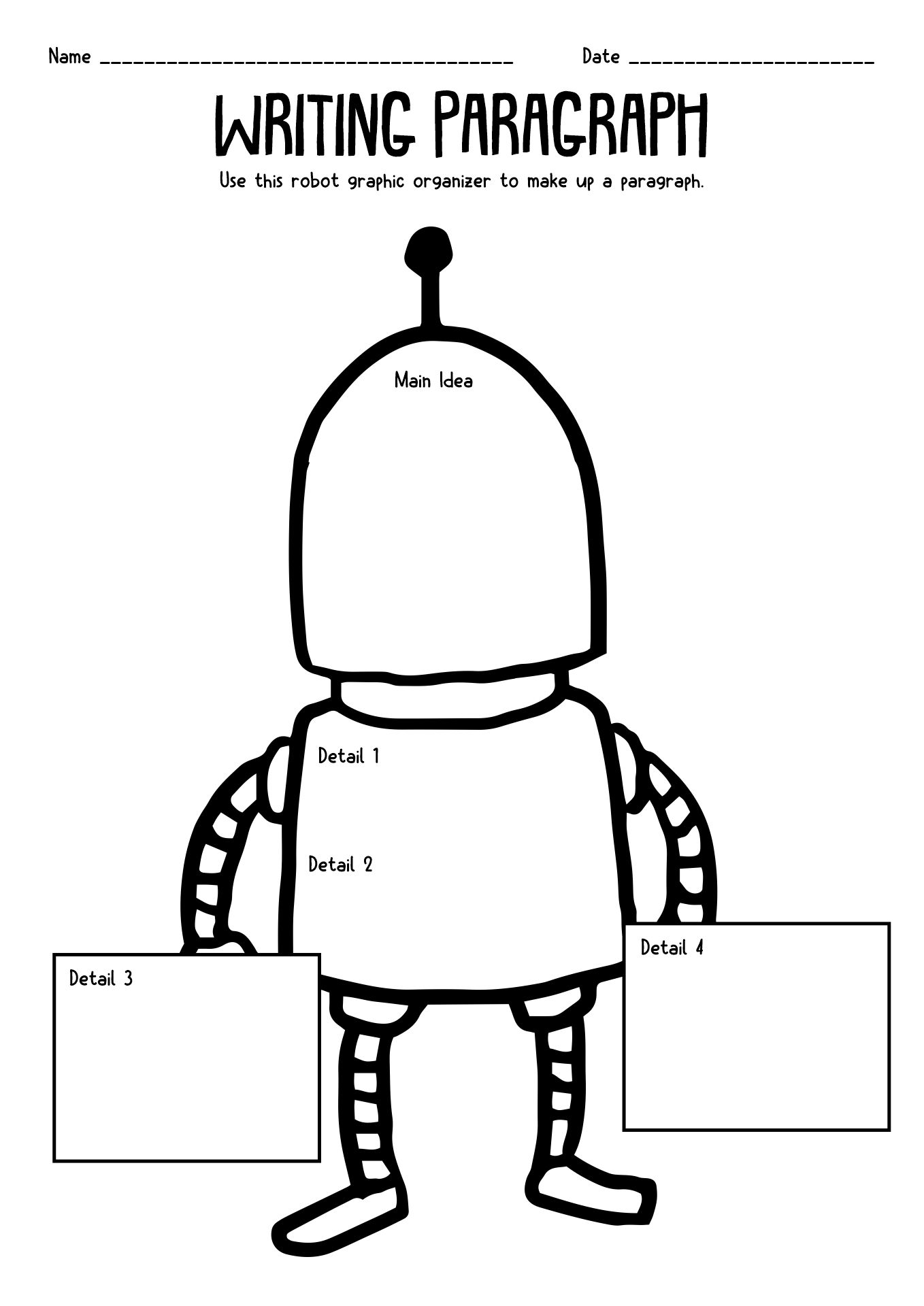 Robot Writing Graphic Organizer