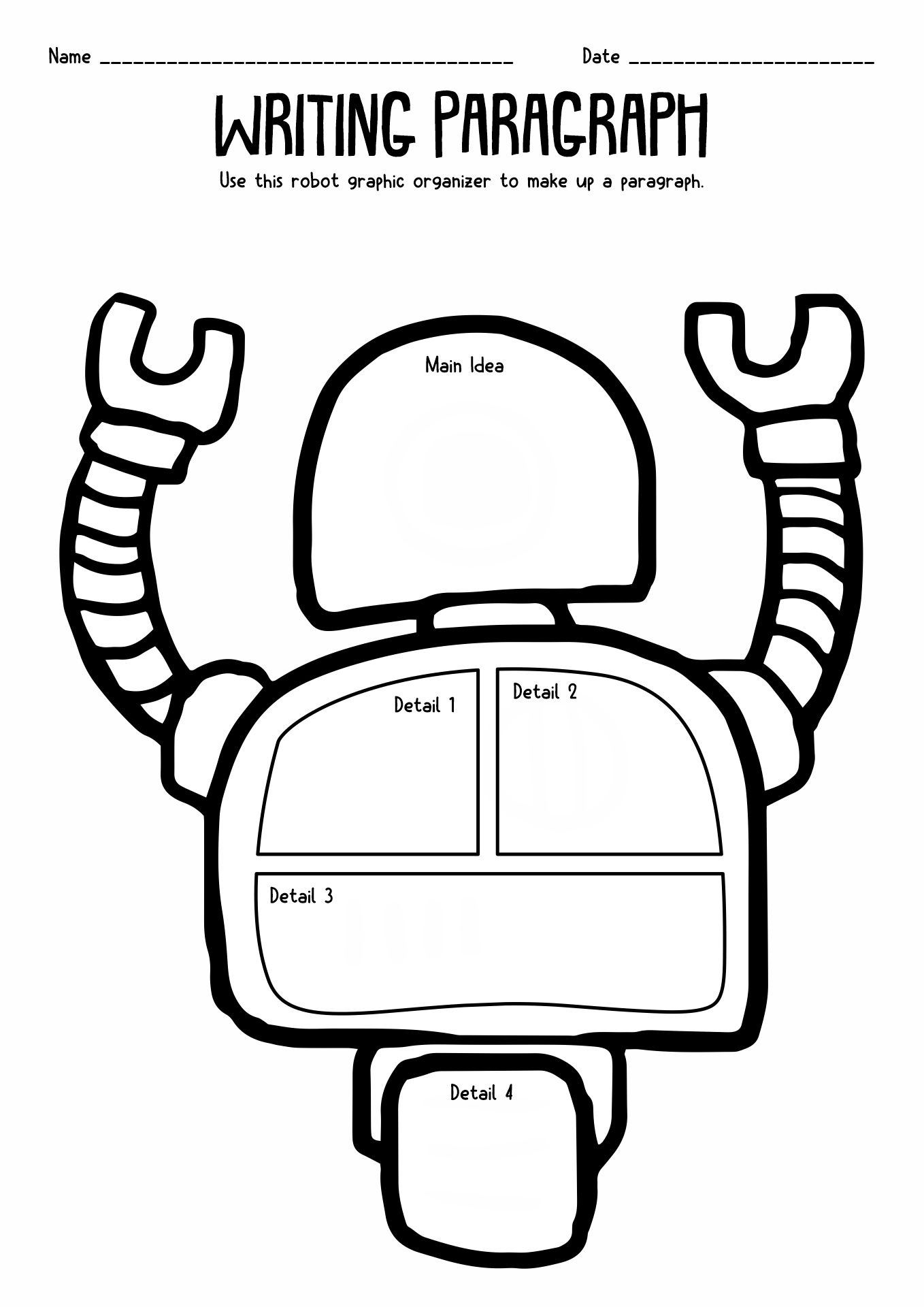 Robot Writing Graphic Organizer