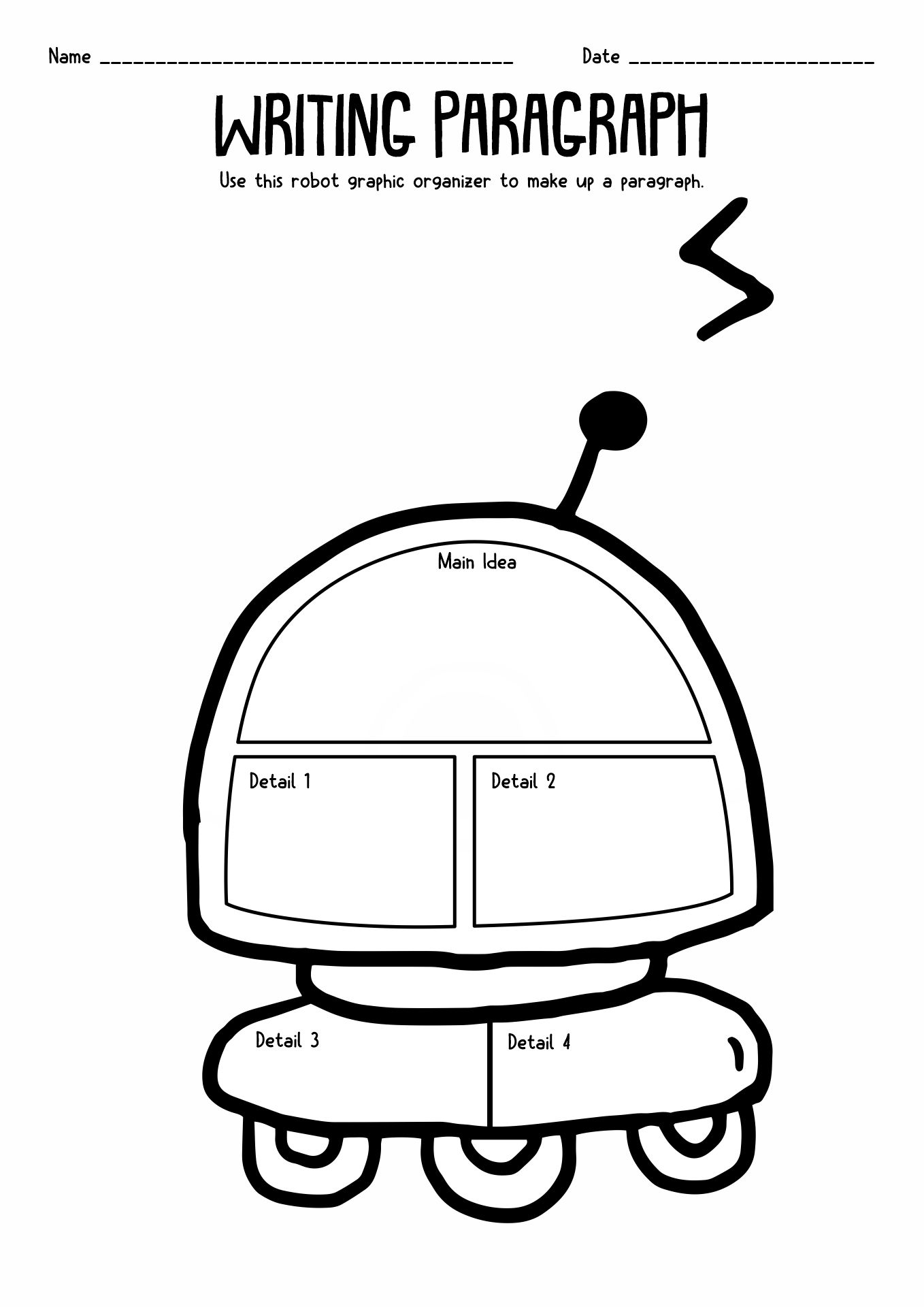 Robot Writing Graphic Organizer Image