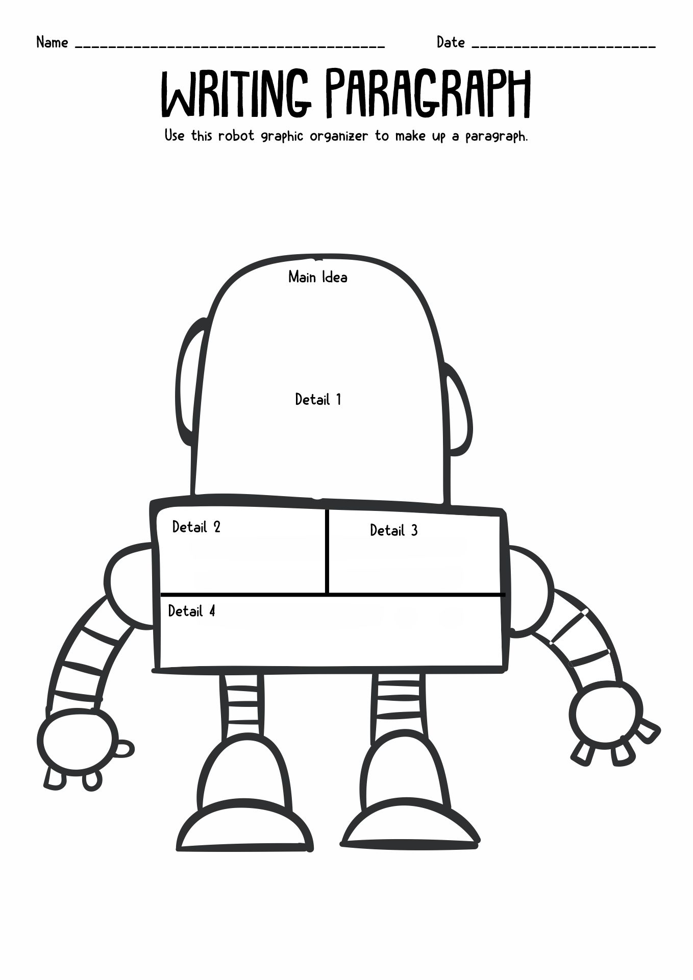 Robot Writing Graphic Organizer